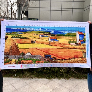 纯手工绣好的十字绣成品新款梵高丰收油画世界名画客厅餐厅装饰画