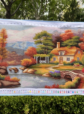 纯手工绣好的十字绣成品新款梦幻家园小屋欧式田园风景装饰挂画