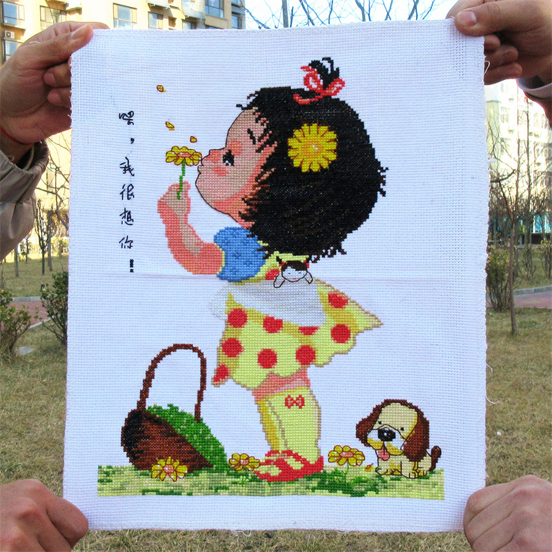 纯手工十字绣成品绣好的我很想你儿童卧室卡通人物小幅挂画出售,居家布艺,十字绣成品,淘宝优惠券,粉丝福利购,淘宝优惠卷