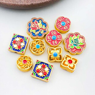 【多款促销】中国风古法沙金玫瑰宫廷风通孔隔珠手链手串串珠配饰