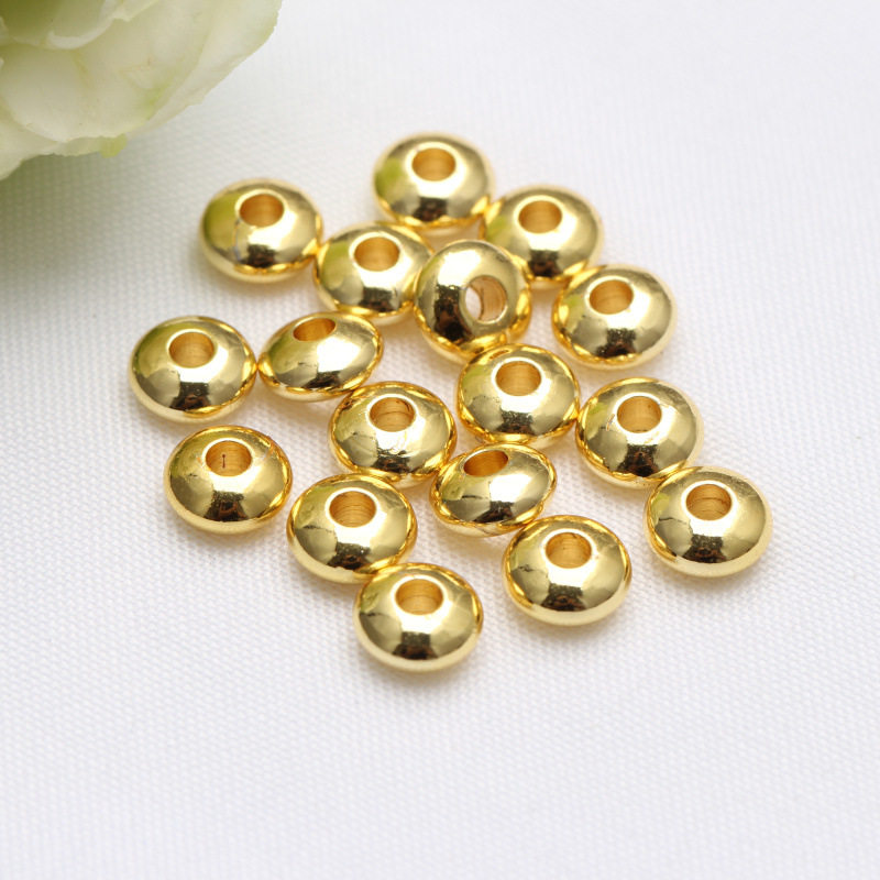 【100颗装】14K包金算盘隔珠diy手工饰品配珠保色飞碟隔片材料