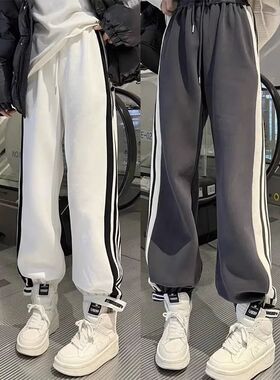 欧货设计感束脚卫裤女2026春季新款宽松显瘦运动裤直筒休闲哈伦裤