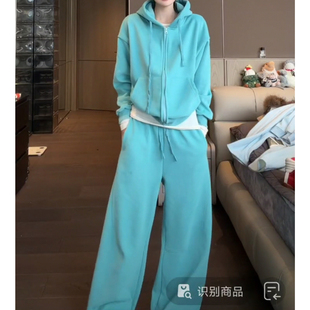 韩系高级感2026超火冬装一整套加绒宽松休闲连帽卫衣运动服两件套