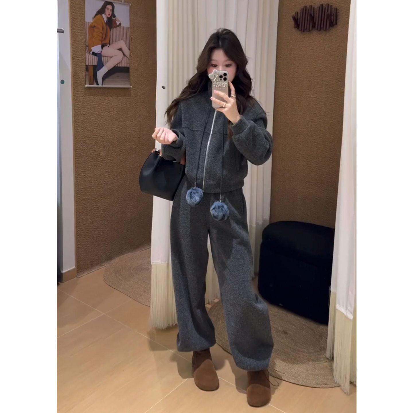 巨好看的冬装套装韩系慵懒风加绒