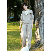 高级感时尚 洋气减龄加绒连帽卫衣休闲两件套 运动服套装 女秋冬时尚