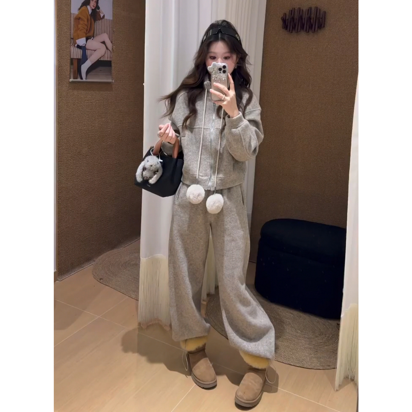 韩式搭配一整套冬装高级感运动服