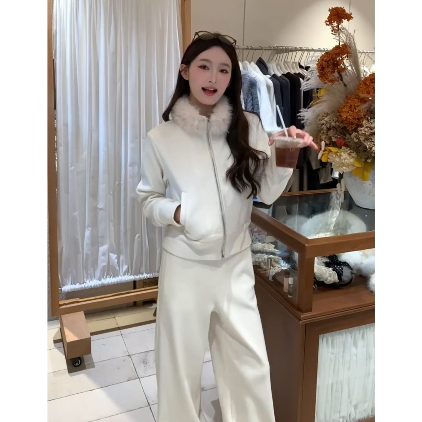 超好看冬装一整套加绒加厚运动服