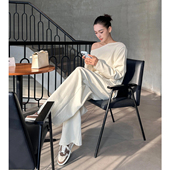 高级感白色运动套装 两件套 女春秋老钱风松弛感大方得体卫衣阔腿裤