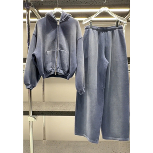 巨好看的加绒连帽卫衣细闪烫钻休闲炸街运动套装两件套冬装高级感