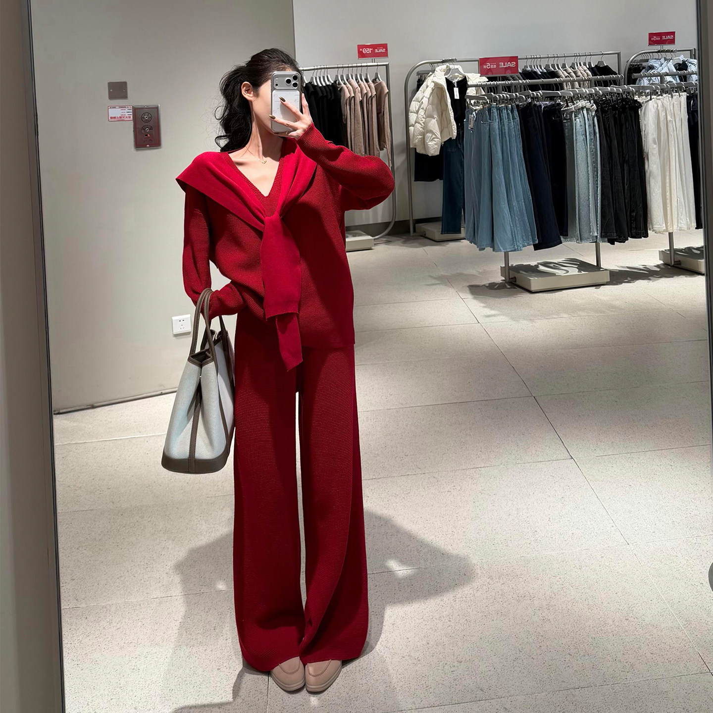 红色套装2026超火冬装一整套慵懒风松弛感针织披肩休闲运动两件套,女装/女士精品,休闲运动套装,淘宝优惠券,粉丝福利购,淘宝优惠卷