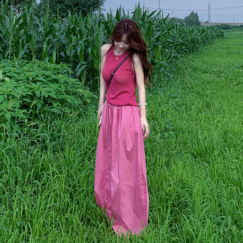 明媚感多巴胺穿搭女夏季减龄韩系