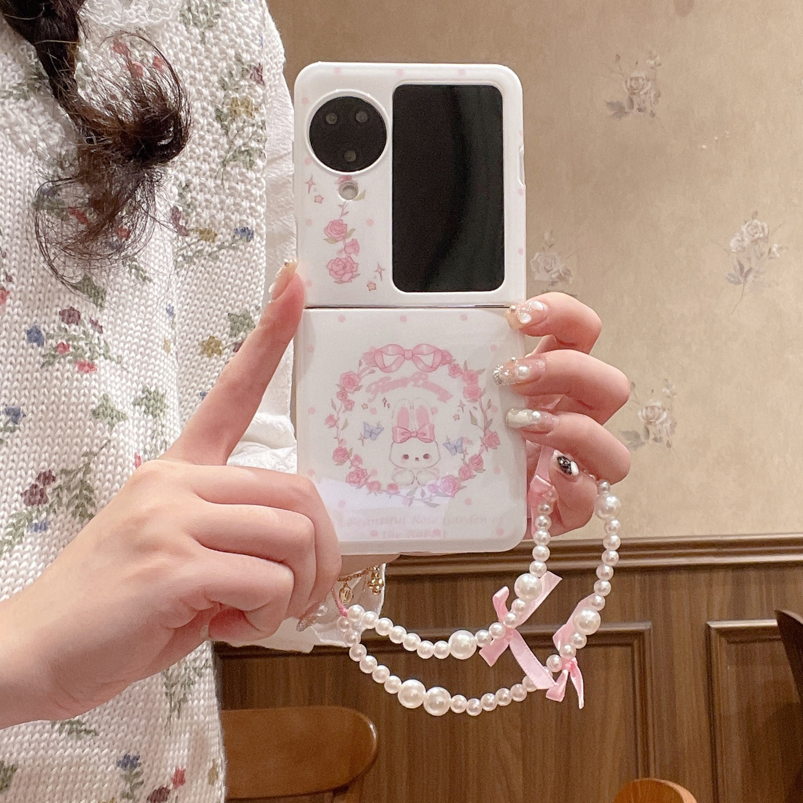 适用卡通可爱兔OPPO Find N3 Flip折叠屏手机壳imd新款个性潮牌硅胶软壳findn2flip情侣男女款全包防摔保护套