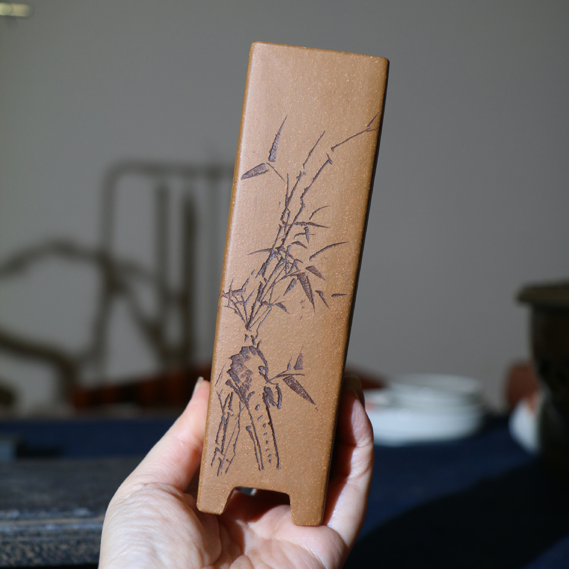 紫砂花盆千筒签筒盆景盆悬崖盆手工盆柴烧盆苏兵制名家盆刻绘古典