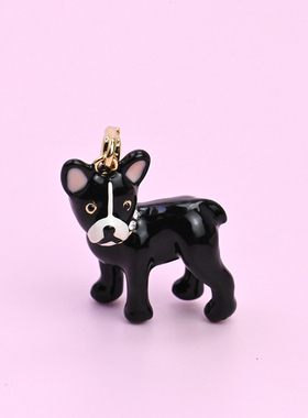 女重工珐琅釉彩镶钻狗狗吊坠挂件