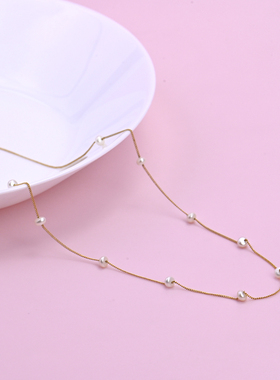 气质复古百搭天然珍珠多坠项链女