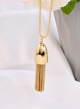 现货时尚风18k金流苏长款毛衣链