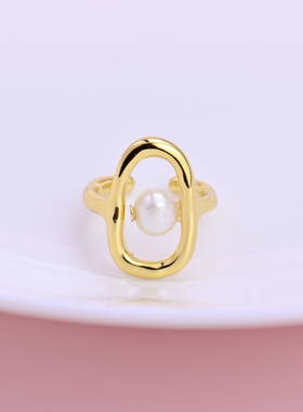 女简约日常百搭通勤镂空设计戒指