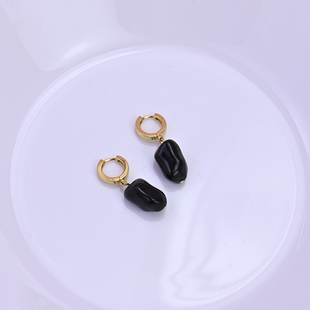 轻奢欧美风个性 气质透明不规则水晶状百搭通勤复古耳环耳饰女 时尚