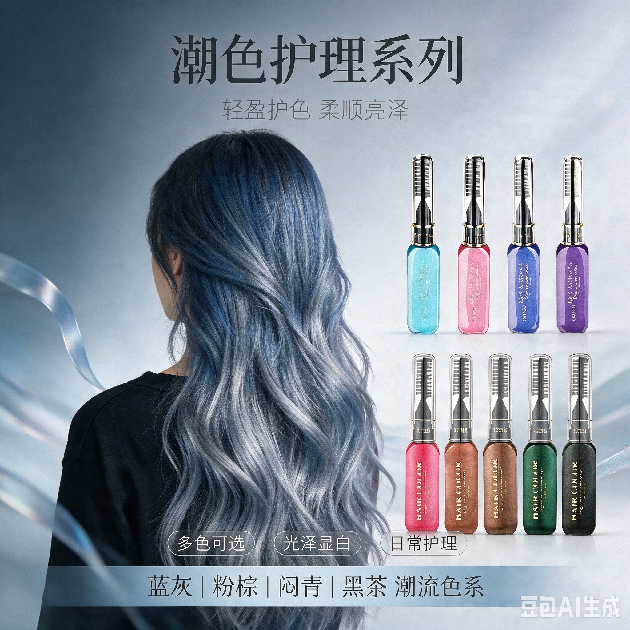 【网红同款】彩虹染发笔棒不伤发