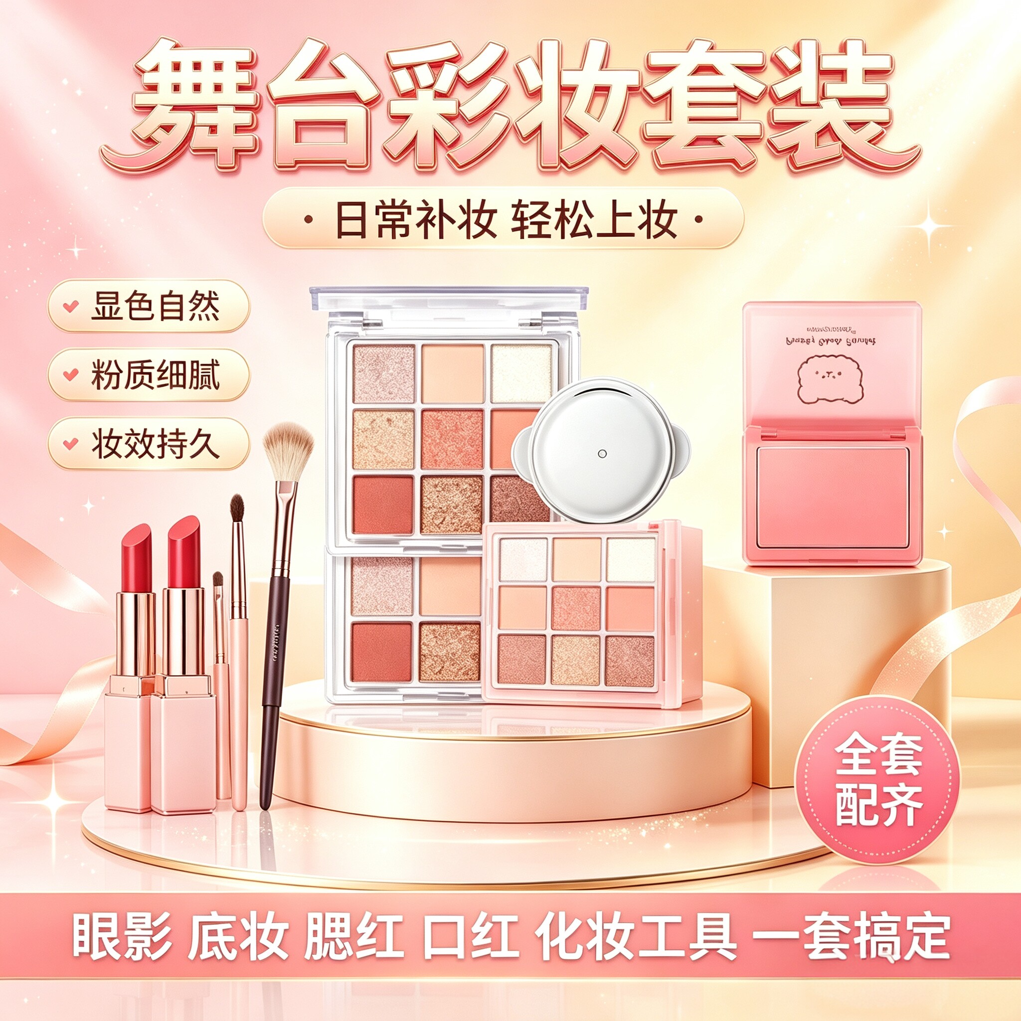 正品化妆品彩妆套装初学者正品全套女口红专用舞台眼影亮妆