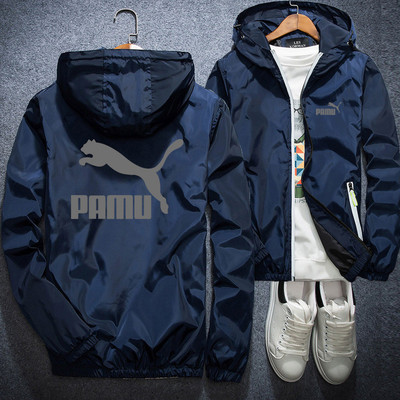 2025新款秋冬季夹克宽松大码男外套连帽反光青少年学生运动加棉衣