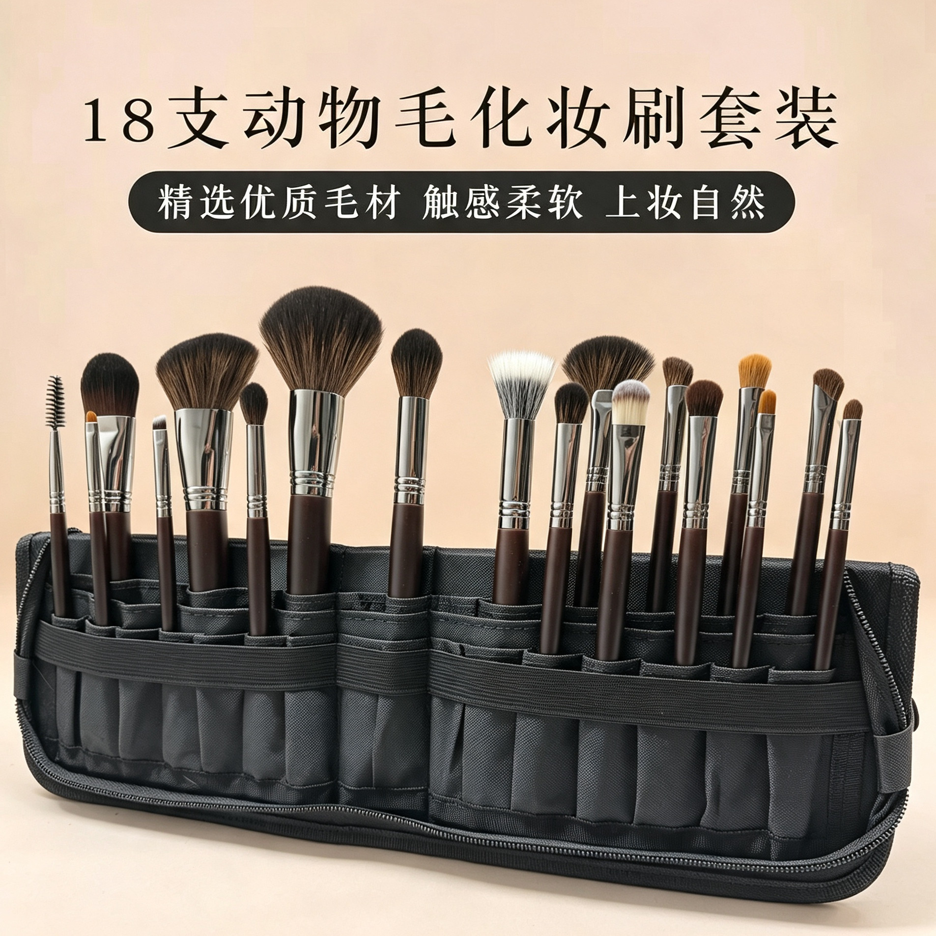 18支动物毛羊毛专业化妆刷全套装化妆师学校专用沧州软毛眼影套刷