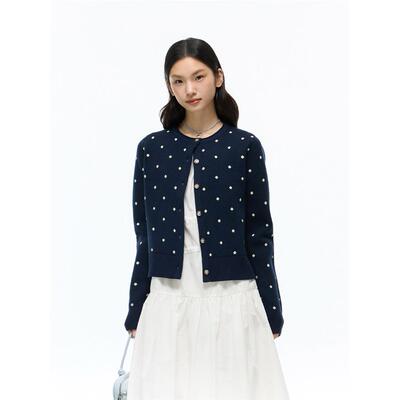 日系覆古提花波点针织开