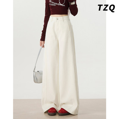 美式阔腿牛仔裤女2026春