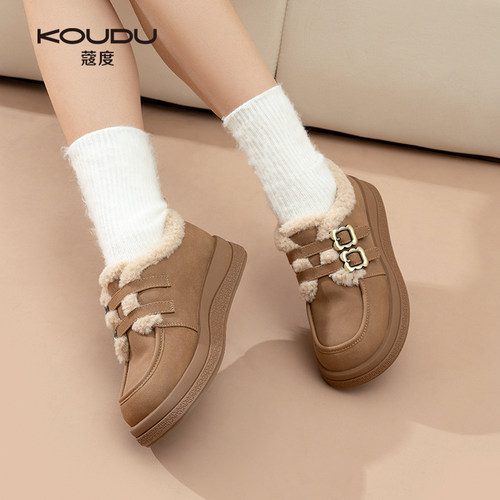 圆头厚底乐福鞋勃肯穆勒鞋女士