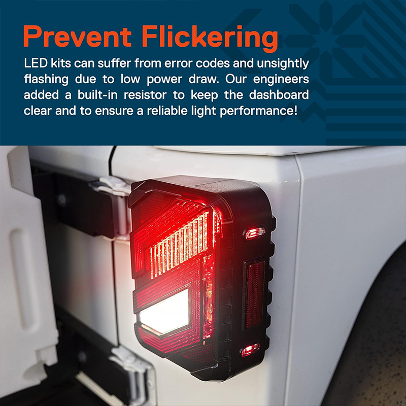 适用吉普汽车2007-2017年JK牧马人熏黑超酷跑道s型高品质LED尾灯