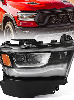 道奇公羊ram 1500 2018-2023年汽车安装LED大灯总成带黄色转向灯