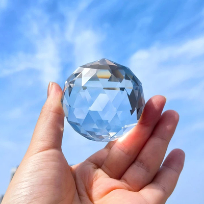 多切面水晶玻璃珠钻石球闪亮球摆件摄影太阳捕手玄关装饰摆件轻奢