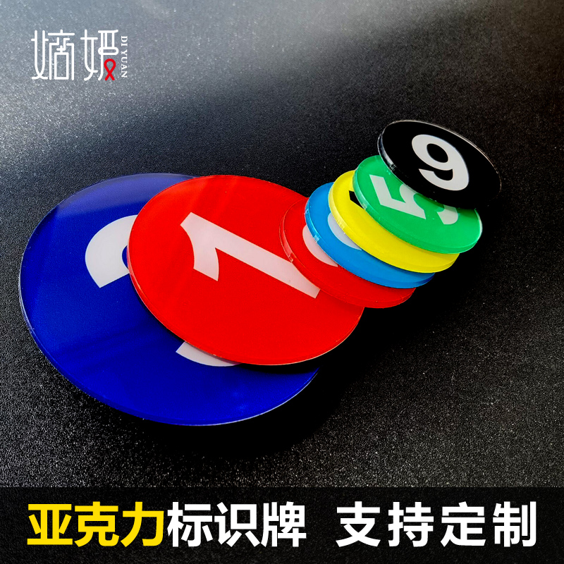 亚克力定制房门餐桌柜子圆牌编号