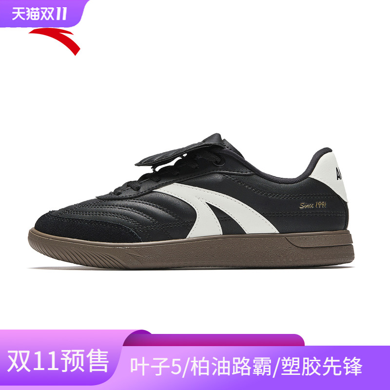 安踏盖盖鞋女鞋黑色运动鞋女款