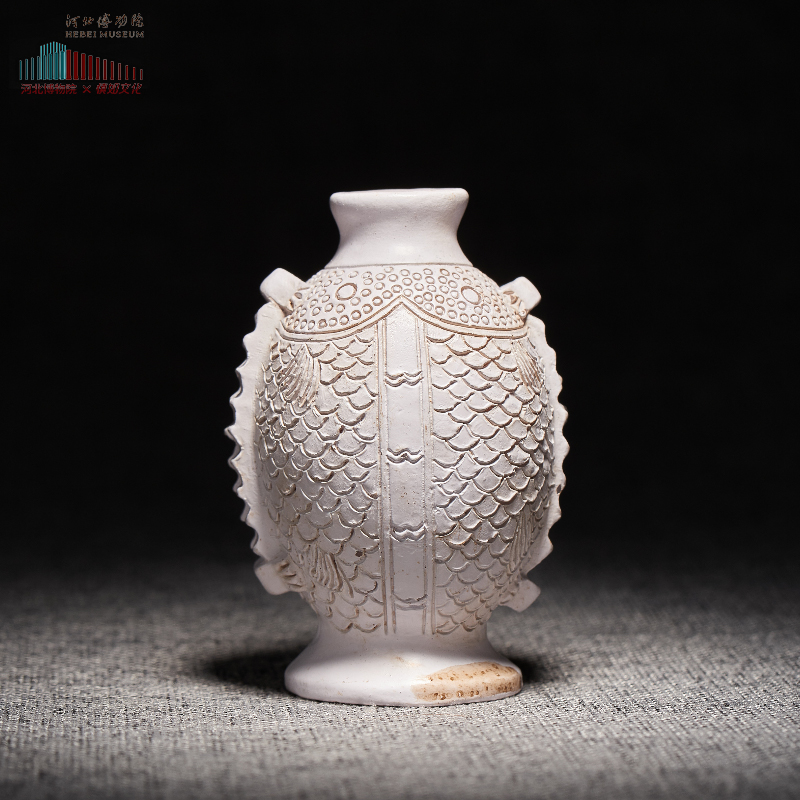 唐白釉双鱼背壶两套树脂冰箱贴