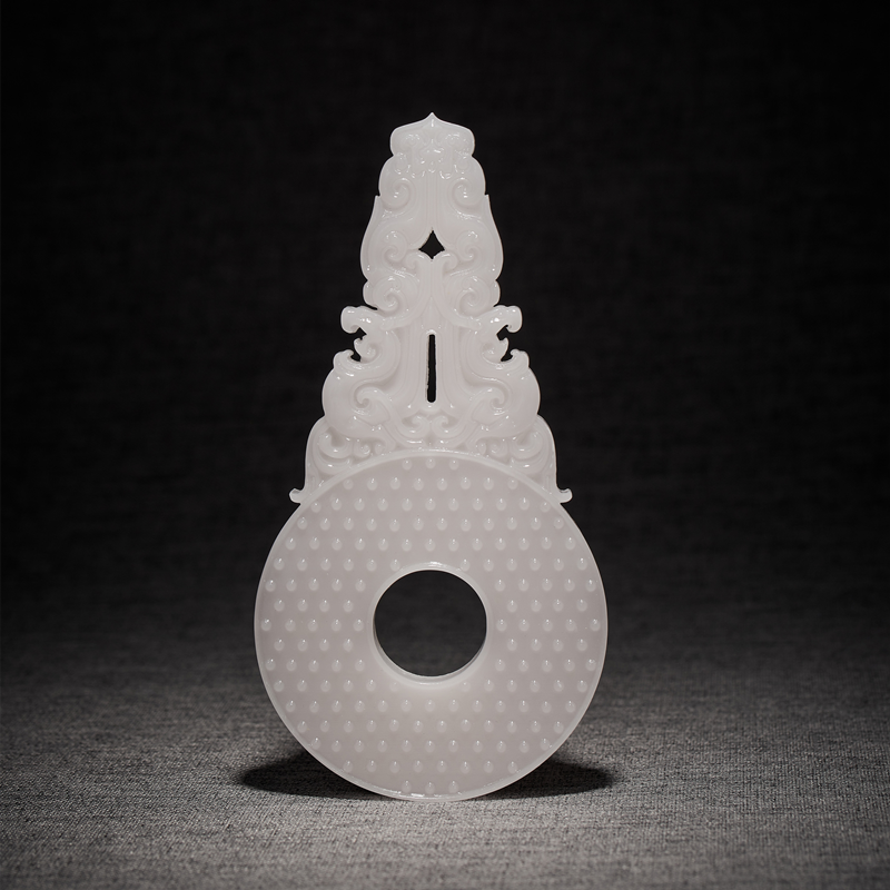 河北博物院透雕双龙白玉璧冰箱贴博物馆文物文创纪念品磁贴树脂