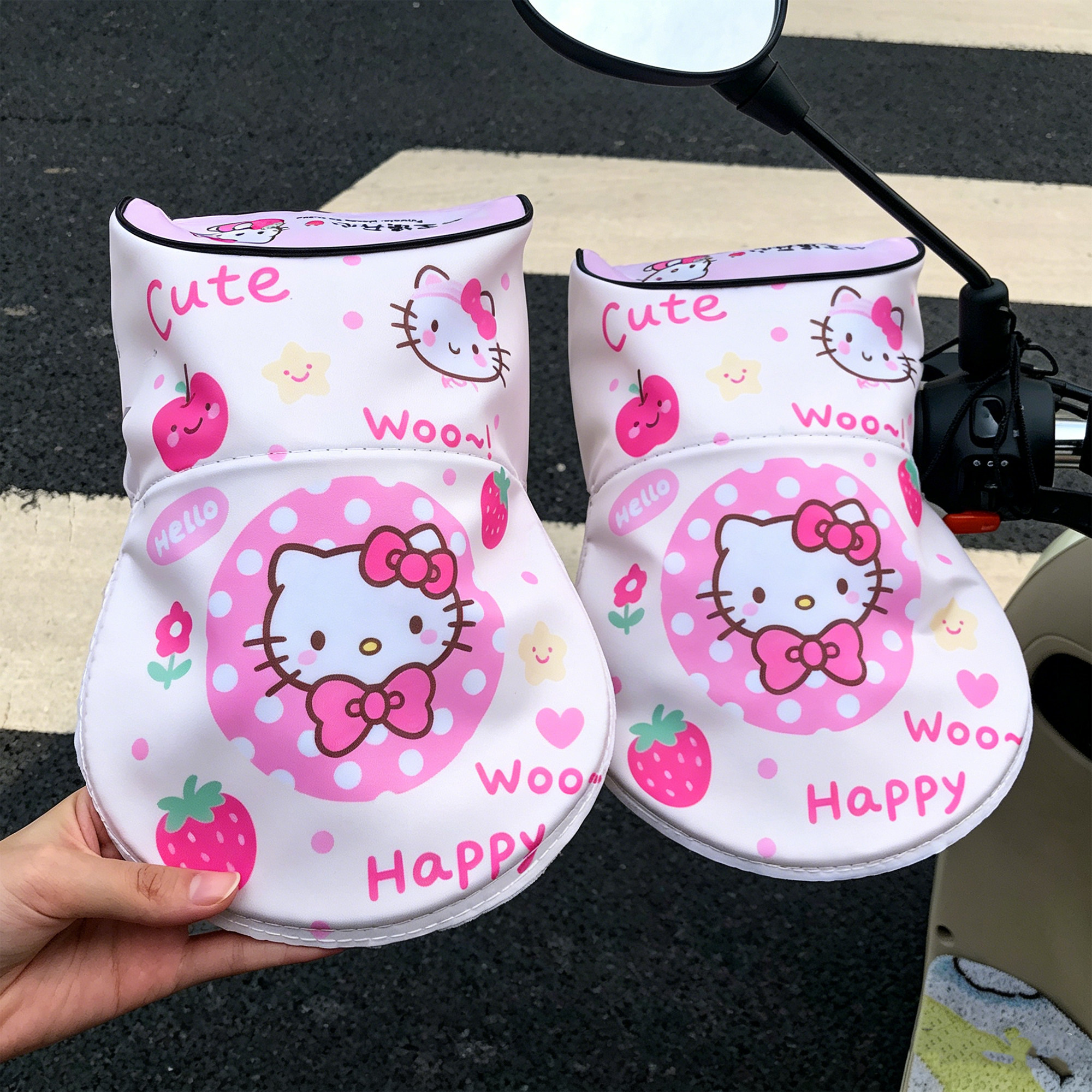 夏季电动车防晒手套骑摩托车遮手罩电瓶车把套女紫外线遮阳三轮车