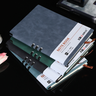 笔记本带笔插定制可印logo软皮羊巴皮加厚带笔b5商务简约私人会议工作办公用记事本会议本可定制内页简介彩页