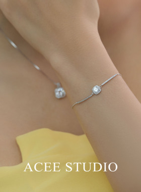 ACEE设计S925纯银手链女款轻奢小众精致小方糖星点手镯链送礼物