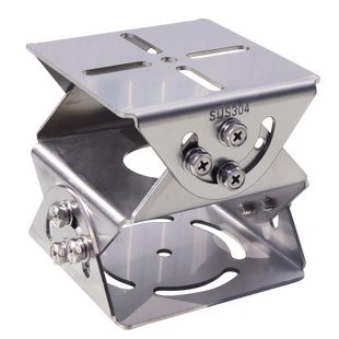 监控三维万向节支架304不锈钢 立杆道路车牌识别双层摄像机鸭嘴头