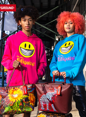 SprayGround23春RonEnglish联名笑脸连帽卫衣情侣美式潮W0913301