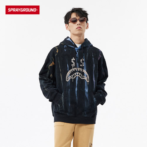 SG美式街头撞色印花卫衣