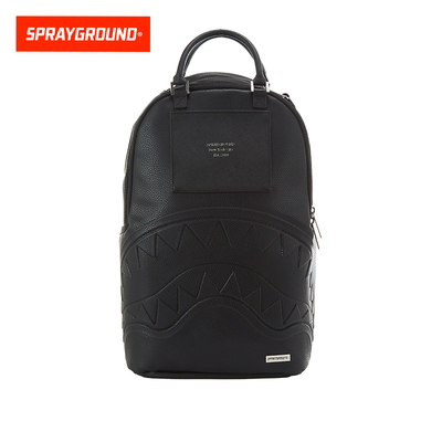 SprayGround鲨鱼嘴2025新款简约黑色双肩包男女大容量背包书包