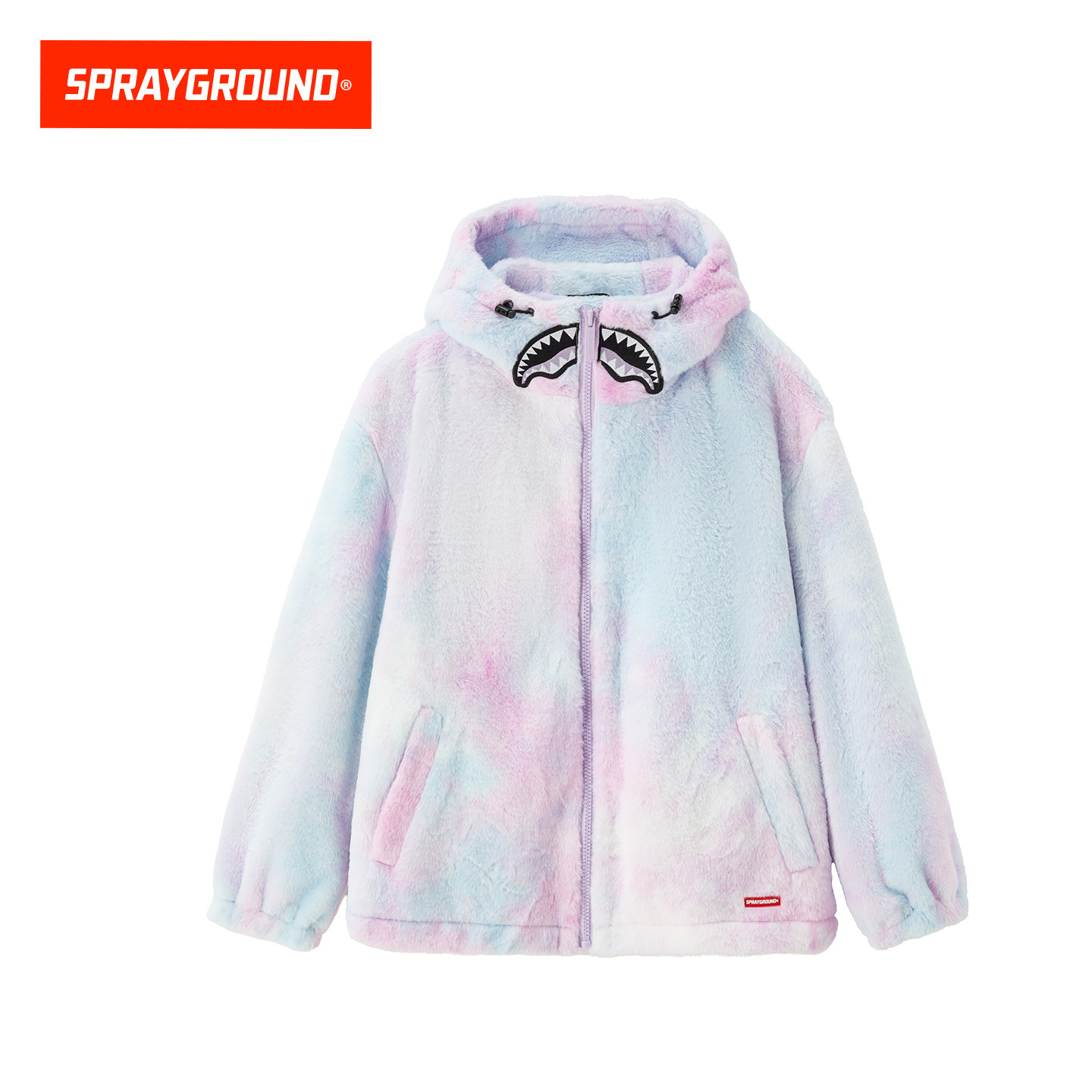 SprayGround鲨鱼嘴25秋冬扎染渐变毛绒棉衣外套男女宽松保暖棉衣