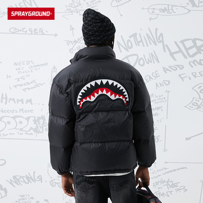 SG鲨鱼嘴刺绣白鸭绒羽绒服