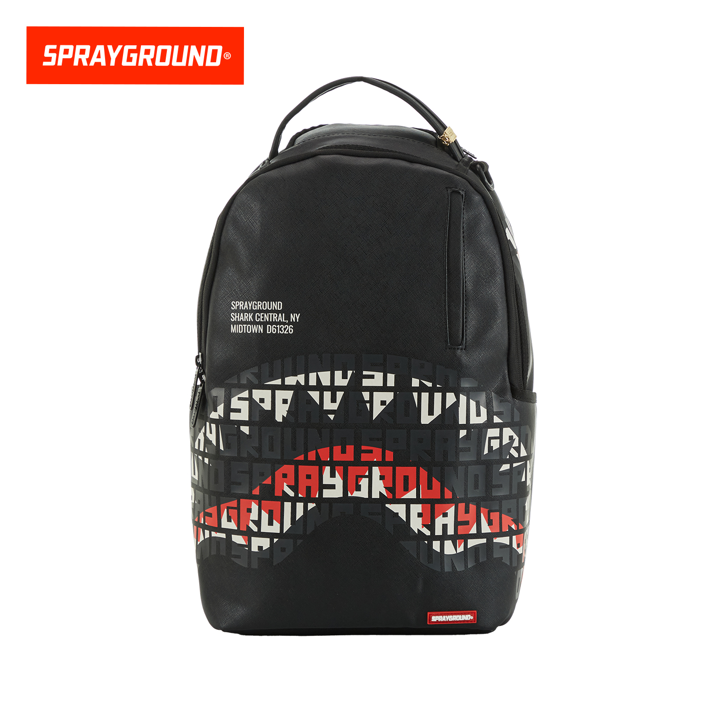 SprayGround鲨鱼嘴2025新款字母印花双肩包学生背包大容量书包