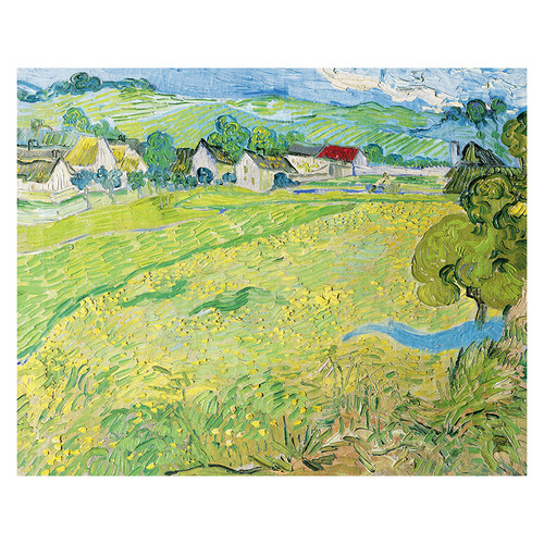 梵高《奥维尔的水湾》田园风光油画装饰画现代客厅卧室挂画复古