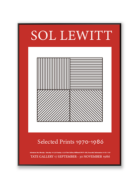 SEL LEWITT欧洲中古艺术装饰画客厅咖啡厅复古挂画大尺寸落地画