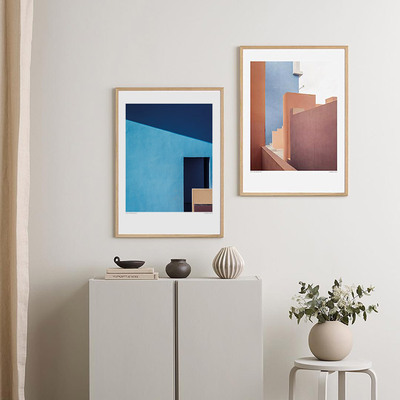 丹麦海报莫兰迪色建筑装饰画