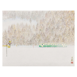 美树火车世界名画装饰画油画客厅沙发背景墙挂画卧室壁画